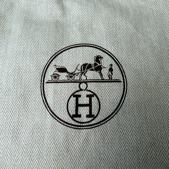 Hermes Logo Small Designer Drawstring Scarf Clothing Dust Bag/Pouch 8.5"x8.5" - Picture 4 of 6